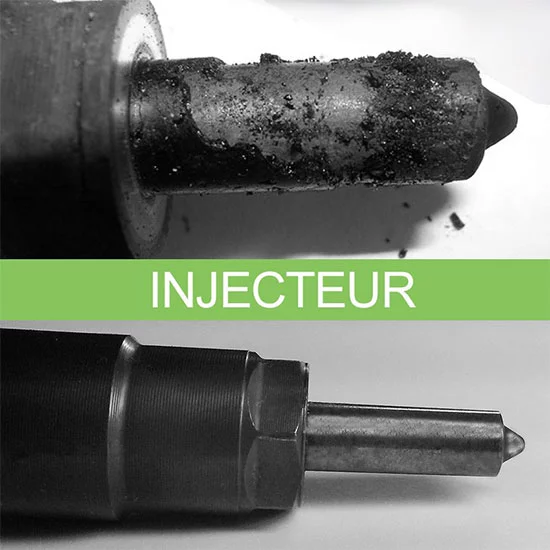 Comparaison nez d'injecteur avant/après décalaminage